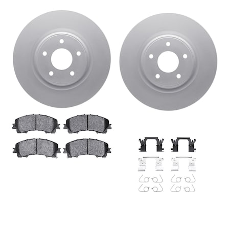 Dynamic Friction Co DFC GEOSPEC Coated Rotors with 5000 Brake Pads - Ceramic and Hardware 4512-67152