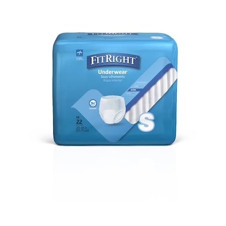 Medline Protection Plus Classic Protective Underwear, Size S, for Waist Size 20in-28in, 22PK MSC23000H