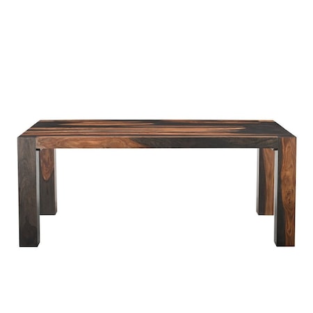 Homeroots 75" Dark Brown Solid Wood Dining Table 565248