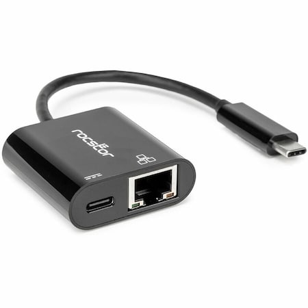Rocstor PREMIUM USB-C TO GIGABIT ETHERNET WITH USB-C 100W PD 3.0 ADAPTER - GIGABIT ETHER Y10A340-B1