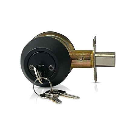 Ecs Hardware Durable Double Cylinder Deadbolt Lock, Matte Black, Grade 3 SC1/KW1 ECSH-RDB302-MB-SC1