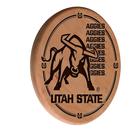 Holland Bar Stool Co Utah State University 13" Laser Engraved Solid Wood Sign WSgnLNatUtahSt