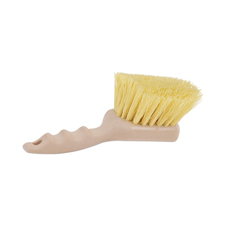 Boardwalk Utility Brush, Cream Polypropylene Bristles, 5.5in Brush, 3in Tan Plastic Handle BWK4308