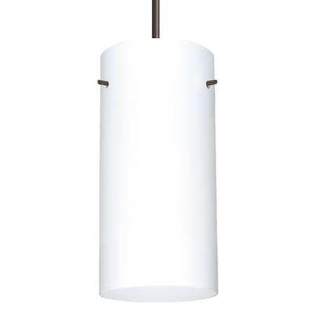 Besa Lighting Besa Stilo 12 Pendant, Opal Matte, Bronze Finish, 1x 11W LED 1JT-412007-LED-BR