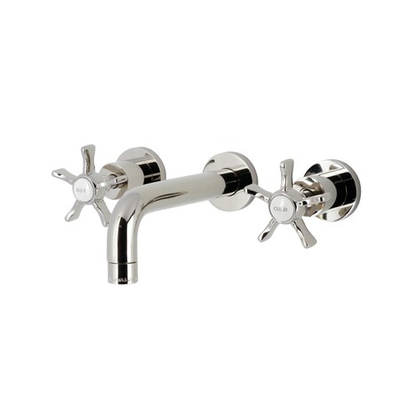 Kingston Brass Double-Handle Wall Mount Bathroom Faucet, Polished Nickel KS8126NX