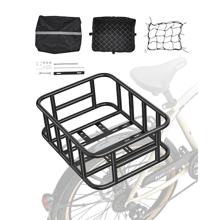 Vevor Rear Bike Basket Medium Bicycle Basket Cargo Net Rainproof Cover Liner TX-SS-02