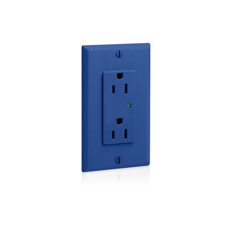 Leviton Surge Protector Receptacle, 15 Amp, 125 Volt, 5-15R NEMA, Blue 5280-B