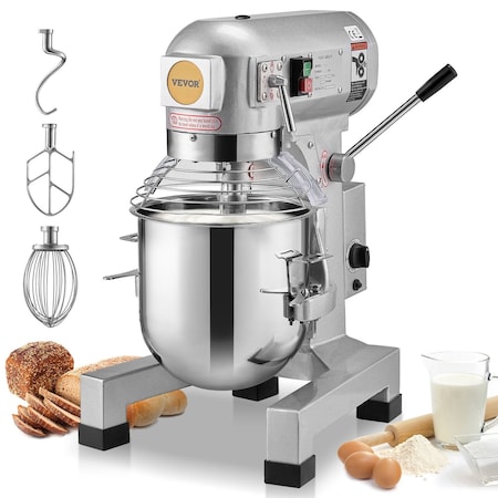 Vevor Commercial Food Mixer 10L 3-Speed Stand Dough Mixer 550W for Restaurant B10B