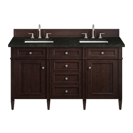 James Martin Vanities Brittany 60" Double Vanity, Burnished Mahogany, w/ 3 CM Phantome Eclos Top 650-V60D-BNM-3PHT