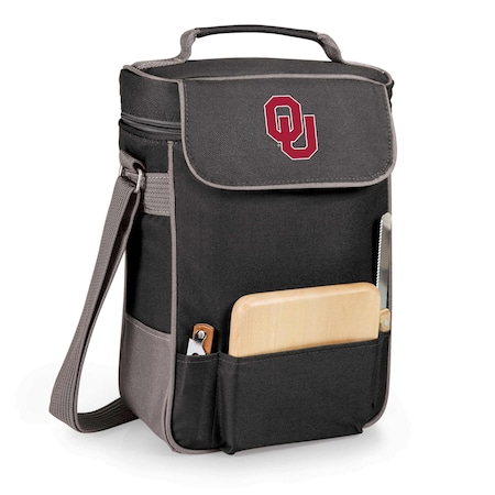 Picnic Time Family Of Brands NCAA Oklahoma Sooners Duet Wine and Cheese Tote Bag 623-04-175-454-0