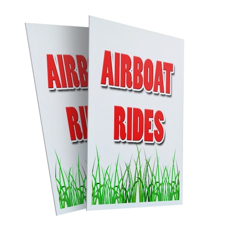Signmission Airboat Rides, Plastic Signs Only 24 Inch x 36 Inch, Corrugated Plastic, 2PK CSB-2436-2PACK-Airboat Rides