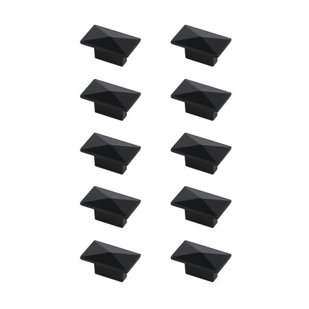 Plaza 2 in. Perry Multipack Rectangle Knob, Matte Black, 10PK PL2946113