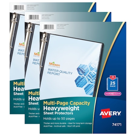 Avery Multi-Page Capacity Heavyweight Sheet Protectors, Clear, Letter Size, 75PK 74171