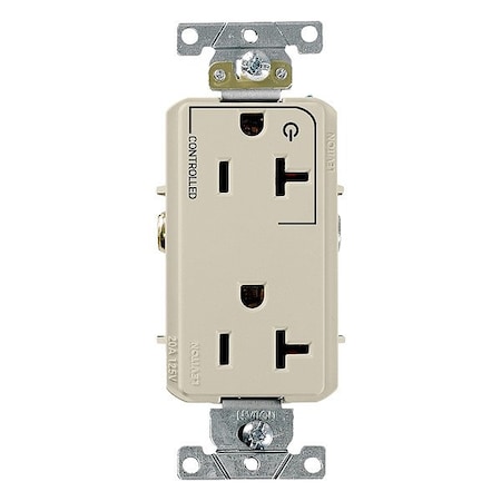 Leviton DPl Dup Rec 20A 125V 1MCtrl Self-Gr Ivo 16352-1PI