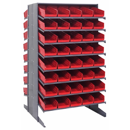 Quantum Storage Systems DOUBLE SIDED PICK RACK W/80 RED BINS QPRD-104RD