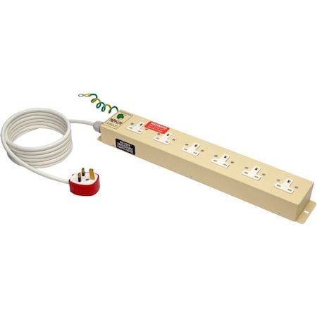 Tripp Lite Power Strip, Hospital Grade, BS 1363A, BS1363, 10 ft., Beige PS610HGUK