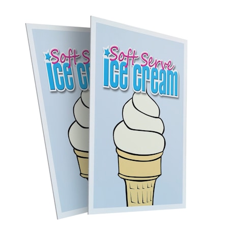 Signmission Soft Serve Vanilla Ice Cream, Plastic Signs Only 24 Inch x 36 Inch, Corrugated Plastic, 2PK CSB-2436-2PACK-SoftServeVanillaIceCream