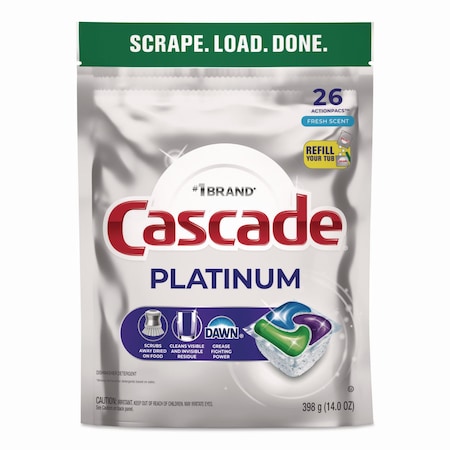 Cascade Platinum ActionPacs, Fresh Scent, 14 oz Pack, 104PK 80797184