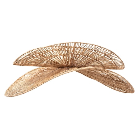Bali & Pari Theanna Woven Jute Pendant Lampshade, Handwoven Floral Light Accessory, Natural Wicker Ceiling Shade 259-14238-ZORO