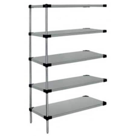 Betterbeds 5-Shelf Solid Shelving Add-On Unit Galvanized Steel - 18 x 54 x 74 in. BE1135482