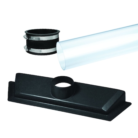 Powertec Clear PVC Pipe 4in x 36in Long with 4 in. Dust Control Flex Cuff and Dust Collection Floor Sweep 70427N