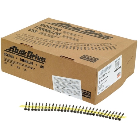 Simpson Strong-Tie DWC Drywall Screw, Collated  No.6x1-5/8'' No.2 Phillips Bugle-Head, 2500-Qty DWC158PS