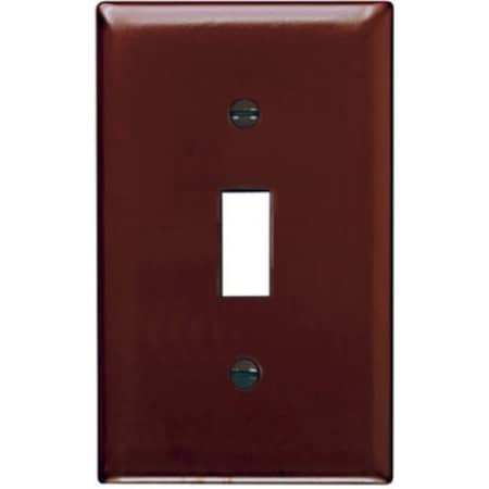 Legrand TradeMaster TP Wallplate, 4.6875 in L, 2.937 in W, 1 -Gang, Nylon, Brown TP1CC15