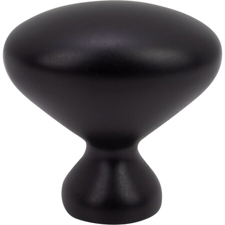 Designperfect 1-1/4 Overall Length Oval Cabinet Knob, Matte/Flat Black, 25PK DPA25B7KBLK