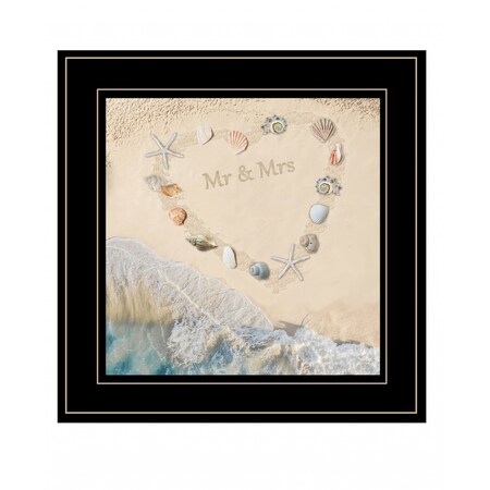 Homeroots Marriage is a Beach 3 Black Framed Print Wall Art 408143