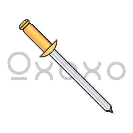 Oxoxo 1/8X.18-.25 Copper Rivet With Steel Mandrel Zinc Plated, 10000PK 219680