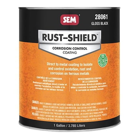 Sem Rust Shield 2800 Rust Shield Coating, 1 gallon, Gloss Black, 250 sq ft Coverage 28061