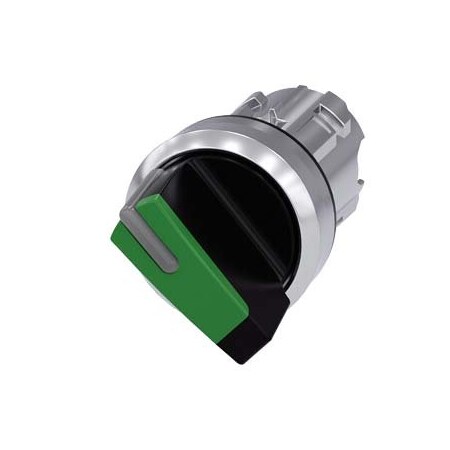 Siemens Selector switch, illuminable, 22 mm, round, metal, shiny, green 3SU1052-2BF40-0AA0