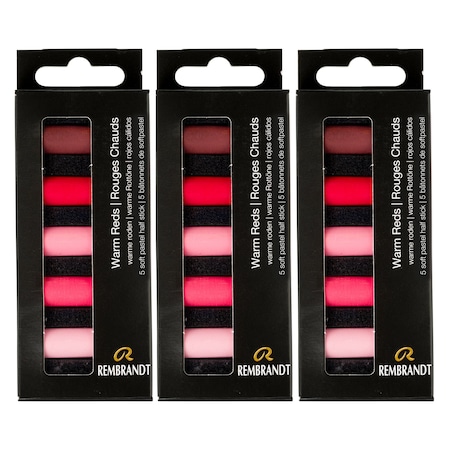 Rembrandt Soft Pastels Micro Sets, Warm Reds Per Set, 5 Half Sticks, 3 Sets, 3PK 31820504
