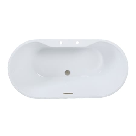 Kingston Brass 59" Acrylic Oval Double Ended Freestanding Tub with Drain, Glossy White/Brushed Nickel VT7DE593023C428