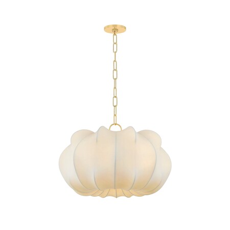 Mitzi Amira 6.25in wide 1 Light Wall Sconce in Aged Brass/Ceramic Fluted Cream H1056101-AGB/CFC
