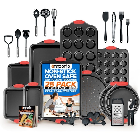 Emporio Kitchen Baking Pan Set, Black, 25PK EMPKBK025