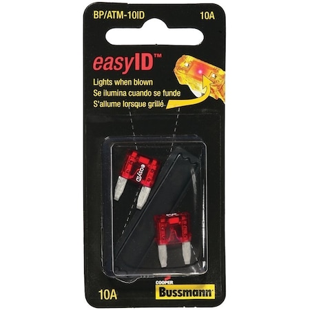 Eaton Bussmann Automotive Fuse, Blade Fuse, 32 VDC, 10 A, 1 kA Interrupt BP/ATM-10ID