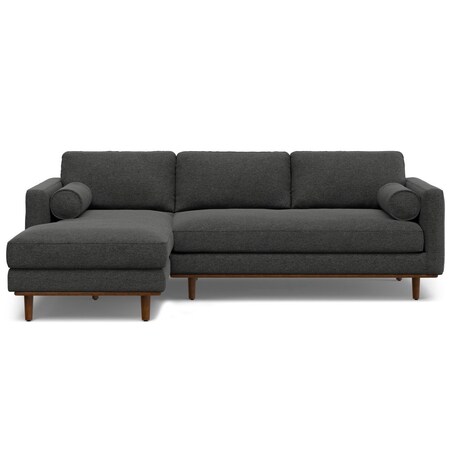 Homeroots 102" Gray Fabric Sofa With Brown Legs 641041