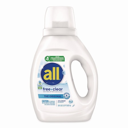 All Free Clear HE Laundry Detergent, 24 Loads, Unscented, 30 oz Bottle, 6PK 7261347427
