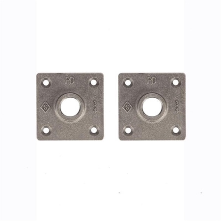 Coda Resources 0.75 in. Iron Black Flange, 2PK 4010709