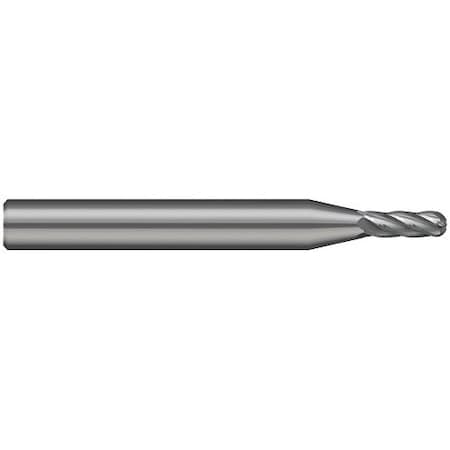 Harvey Tool Miniature End Mill-5 Flute-Ball, 715060, Uncoated, .060" Cutter Diameter, .180" Length of Cut 715060