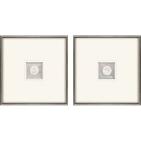 Homeroots Set Of Two Coastal Intaglio I Silver Framed Print Wall Art, 2PK 526070