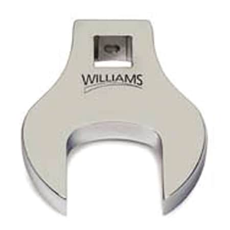 Williams 3/8" Drive, SAE 1-1/16" Crowfoot Socket Wrench, Open End Head, High Polished Chrome Finish JHW10711
