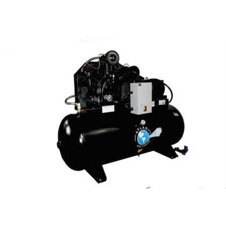 Atlas Automotive Equipment 10Hp 3Phase 120 Gallon Horizontal Air Compressor MP-10120H3BA