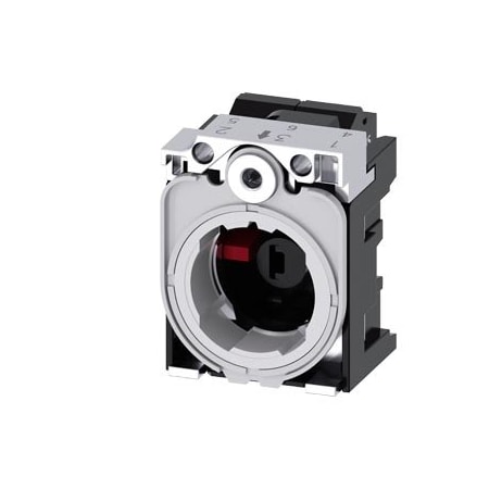 Siemens holder, 3-way, metal, 1 NO, 1 NC, LED module, red, 24 V AC/DC 3SU1511-1AB20-3MA0