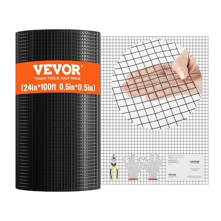 Vevor Hardware Cloth 24'' x 100' Wire Mesh Roll 19 Gauge Chicken Wire Fence Roll SS19121224100