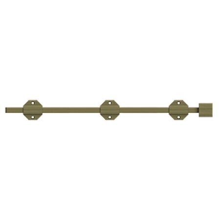Deltana 18 Modern Heavy Duty Surface Bolt; Antique Brass Finish 18SBM5