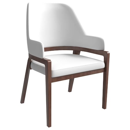 Leisuremod Ethora Collection Modern Wooden Dining Chair in White EC22W