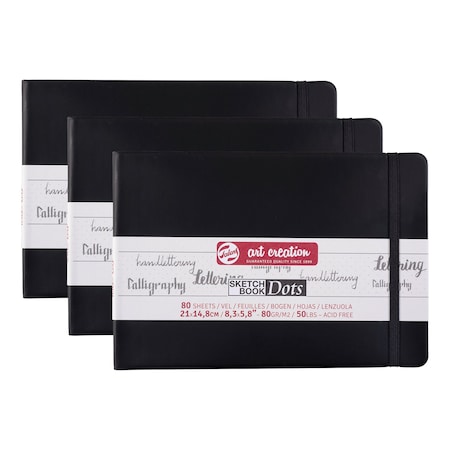 Talens Art Creation Dotted Sketchbook, 80 Sheets, 50lbs, 8.3'' x 5.8'' (A5), 3PK 9314405M