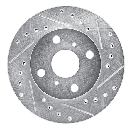 Dynamic Friction Co DFC Brake Rotor - Drilled and Slotted - Silver 631-76034R